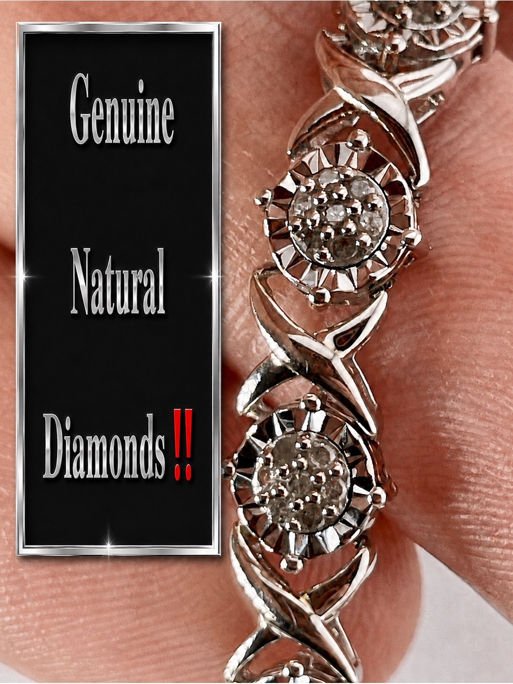 DEAL‼️1.25ct Diamond Bracelet 7.5" 14k white Gold Electroplated on 925 tennis